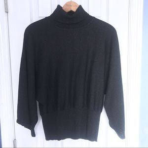 Chicos Black Sparkly Turtleneck Too